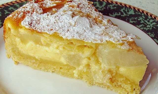 Birnenkuchen-mit-Vanilleguss