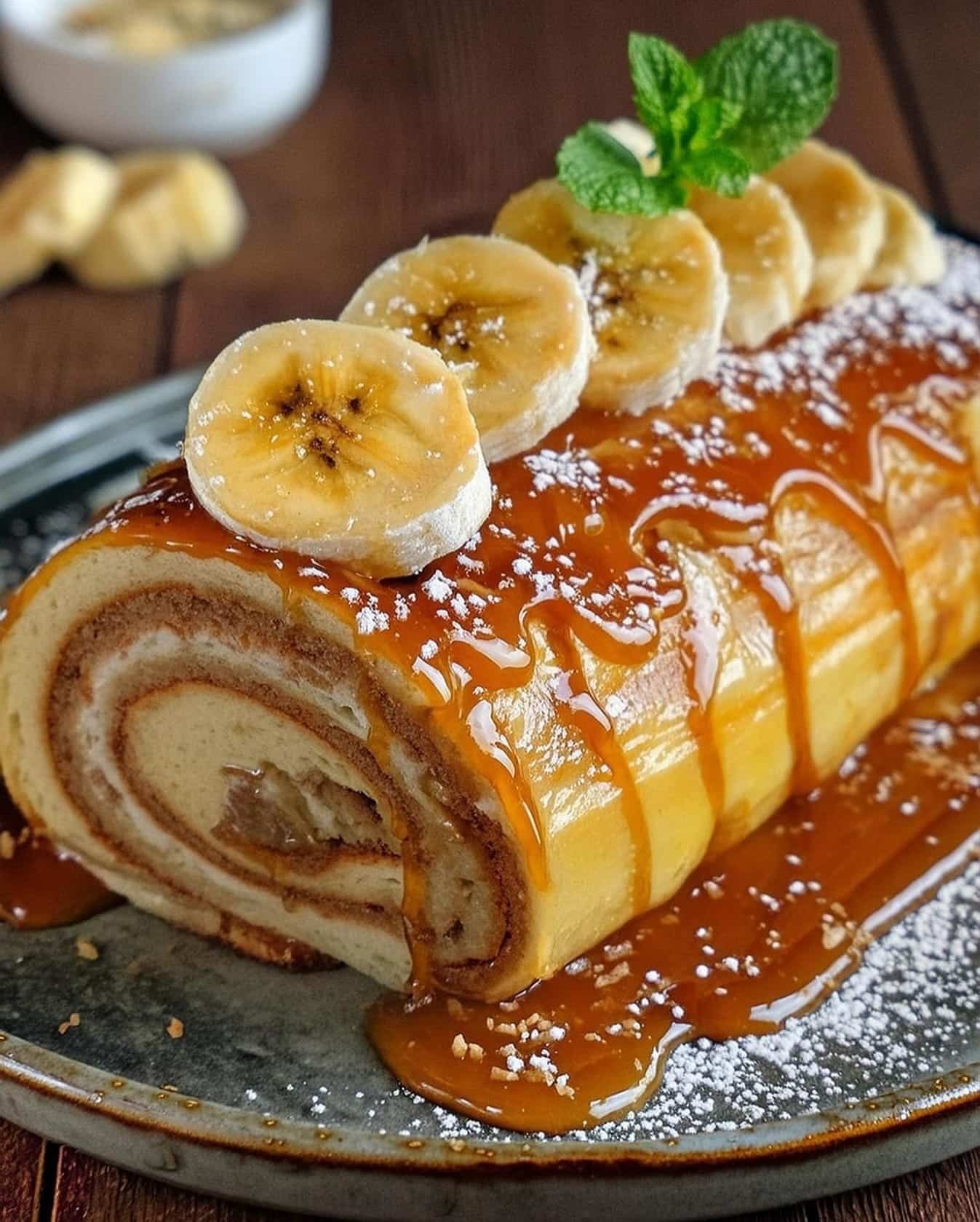 Karamell-Bananen-Rollkuchen - Beste Essen