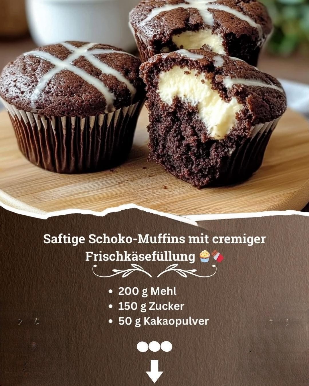 Saftige Schoko-Muffins mit cremiger Frischkäsefüllung - Beste Essen Saftige Schoko-Muffins mit cremiger Frischkäsefüllung - Beste Essen